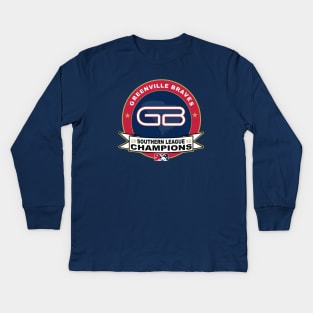 Greenville Braves 1992 Southern League Championship Retro Design Kids Long Sleeve T-Shirt